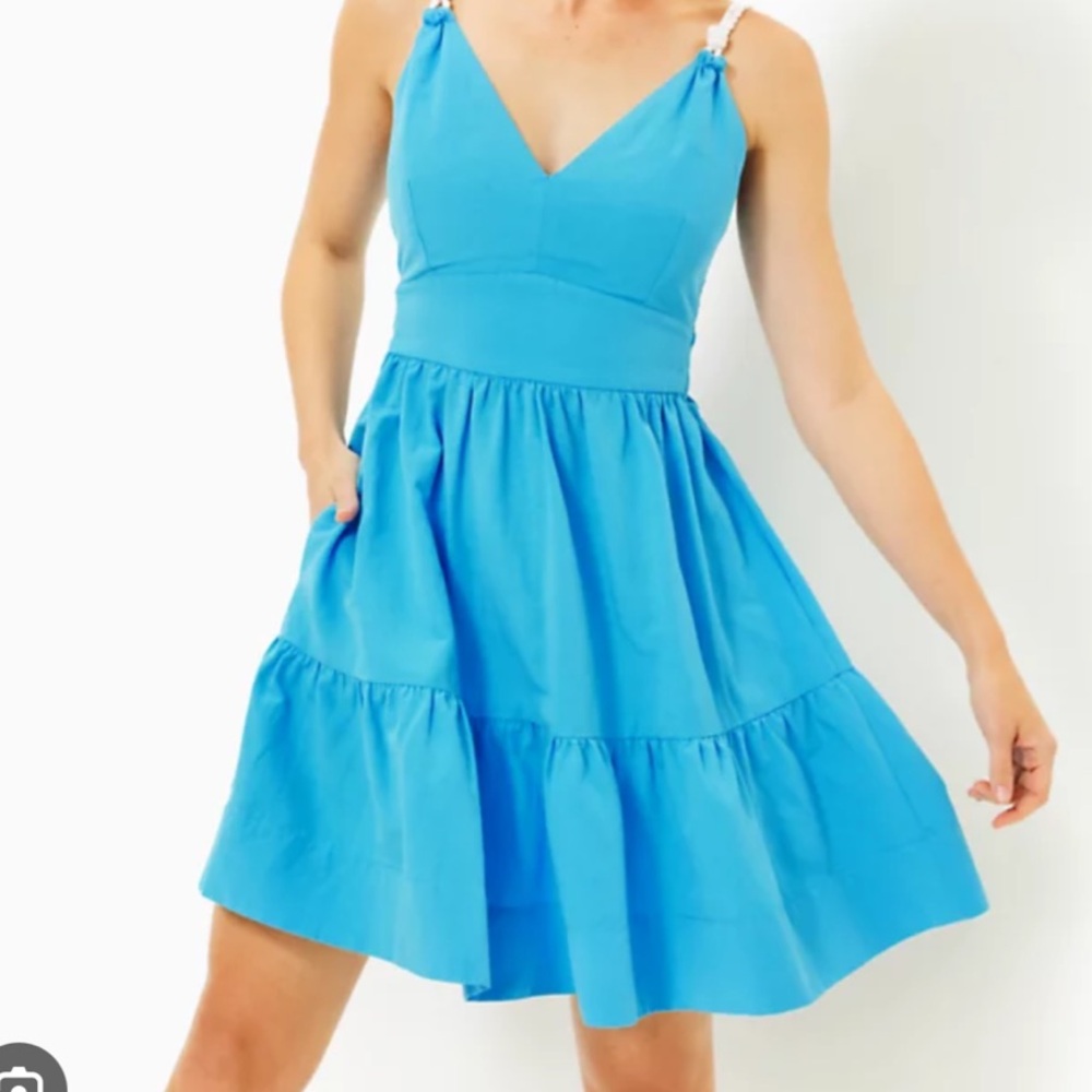 Lilly Pulitzer Blue Tiered Mini Sundress